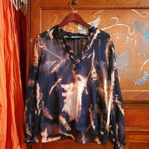 Simply Vera Long Sleeve Sheer Blouse Large